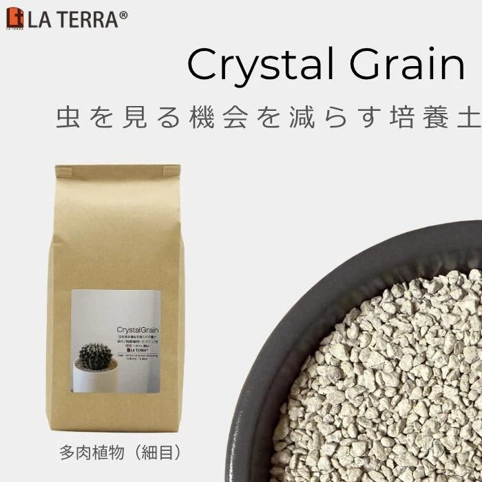 多肉植物の土 虫がこない Crystal Grain 細目 無機質 人工培養土 室内用 清潔 無臭 栄養土 人工土 鉢植