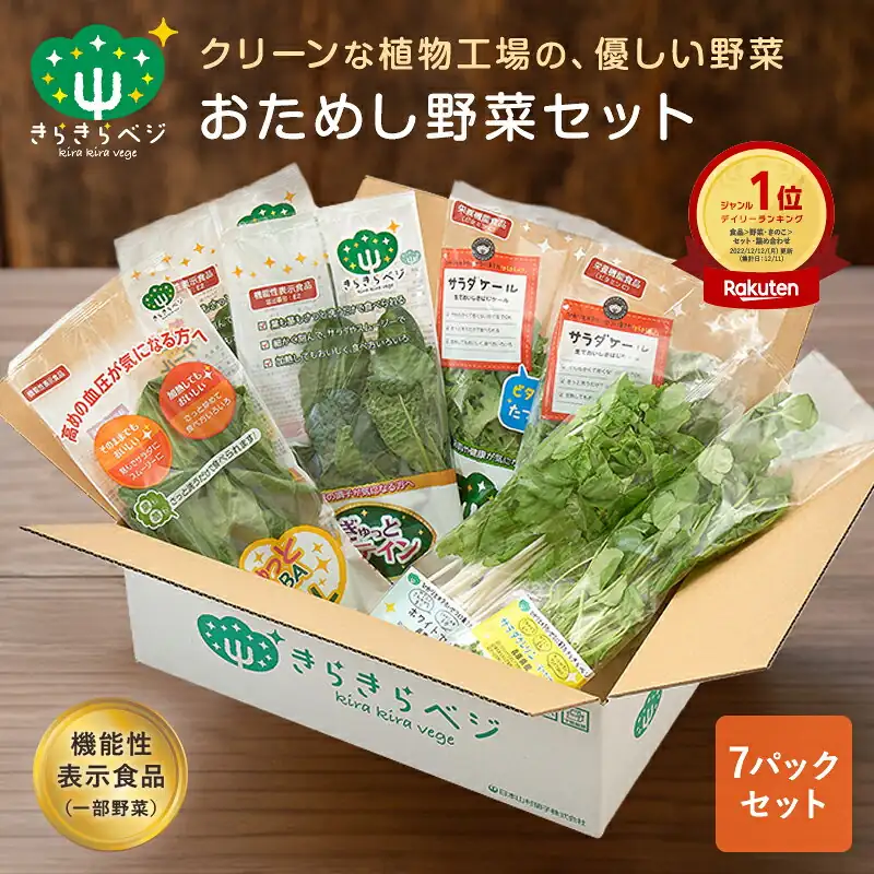 きらきらベジ お試し 野菜セット 宅配 健康 栄養 安心 安全 生野菜 ビタミンC ルテイン GABA セット 詰め合わ